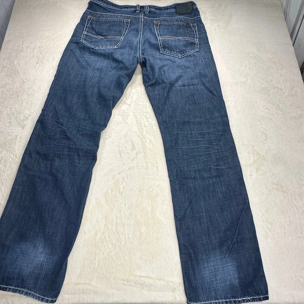 Buffalo David Bitton Driven Basic Straight Jeans Mens 36x34 Blue Medium Wash
